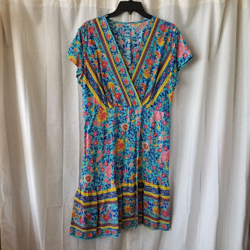 Floral Faux-Wrap Dress